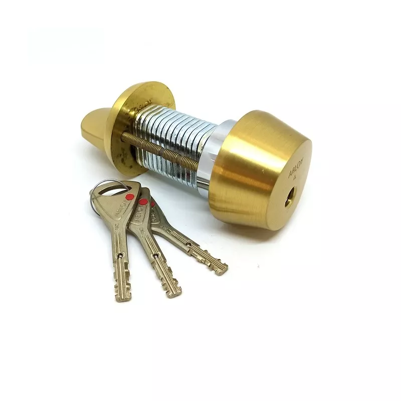 CY 001 T  satin brass/ цилиндр ключ+поворотная кнопка   