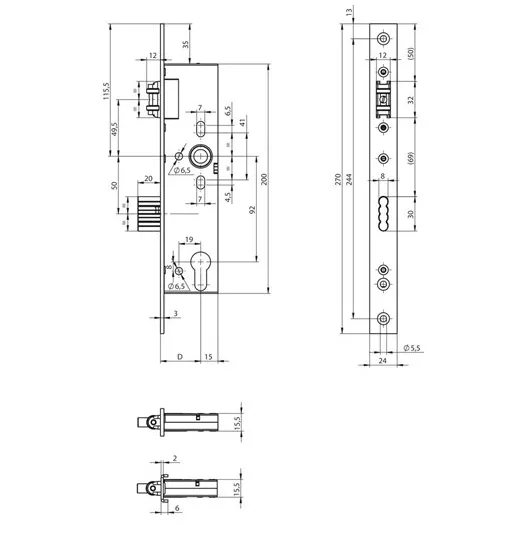 Assa Abloy N1510 /92/35/8/24 / Корпус врезного замка с роликовой защелкой: купить в Москве