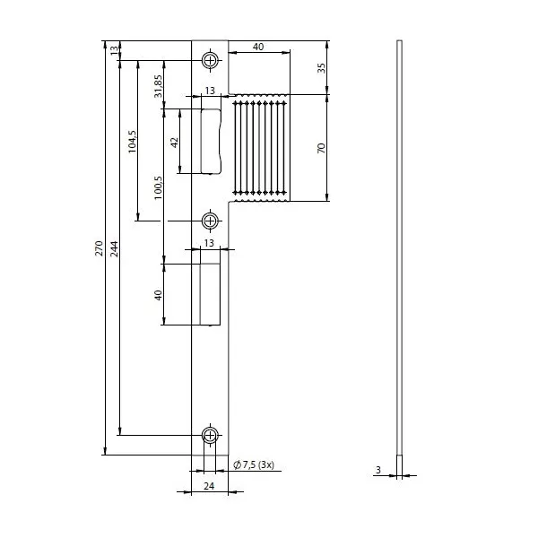 Assa Abloy N6500 / запорная планка для узкопрофильных замков с лепестком: купить в Москве