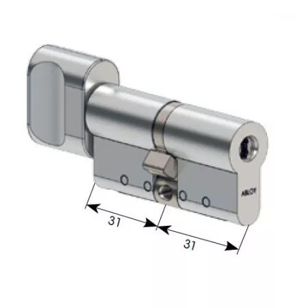 CY 323 T  chrome / цилиндр ключ+поворотная кнопка   : купить в Москве