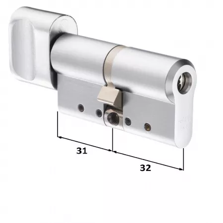CY 333 T bright brass  / цилиндр ключ+поворотная кнопка (закаленная сталь)   : купить в Москве