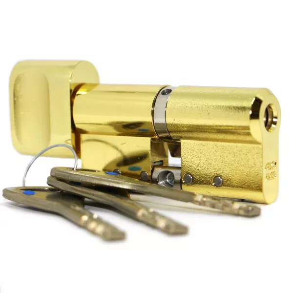 CY 333 N  bright brass/ цилиндр ключ+поворотная кнопка (закаленная сталь)   : купить в Москве
