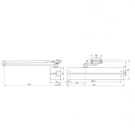 Assa Abloy DC 347 (DC 247)/520500  brown/ доводчик для внутр и наружн дверей с весом до 160   : купить в Москве