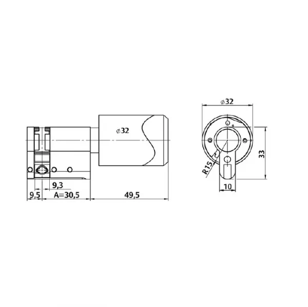 ASSA ABLOY Aperio C100 EURO Single /односторонний беспроводной электромеханический цилиндр: купить в Москве