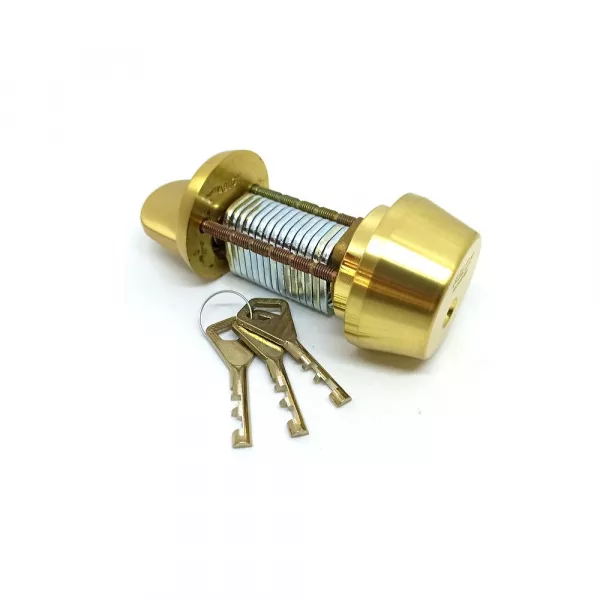 CY 013 C  satin brass/ цилиндр ключ+поворотная кнопка (закаленная сталь)   : купить в Москве