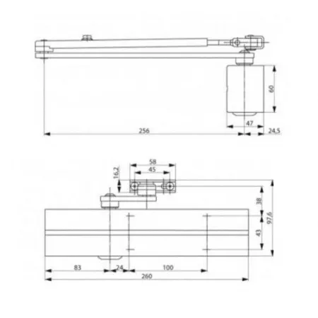 Assa Abloy DC 336/520500  brown/ доводчик дверной BC cl.2-6  max 120кг   : купить в Москве