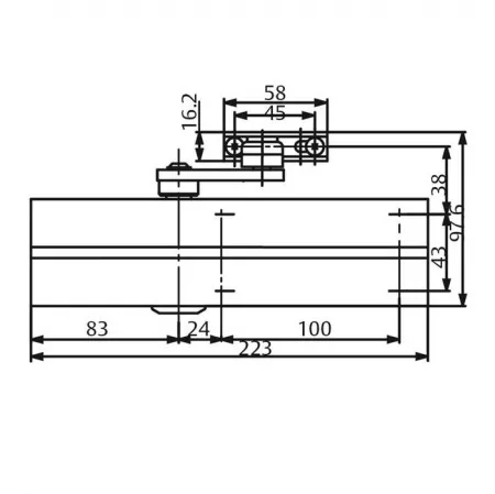 Assa Abloy DC 200---EV1  silver/ доводчик для внутр и наружн дверей с весом до 80кг   : купить в Москве