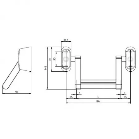 Assa Abloy N2500 / алюминий / механизм нажимной штанги для профильных дверей: купить в Москве