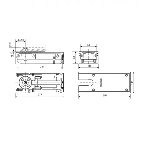 Assa Abloy DC477 EN 2-4  / напольный доводчик   : купить в Москве