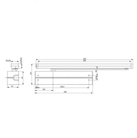 Assa Abloy DC 347 (DC 247)/520500  brown/ доводчик для внутр и наружн дверей с весом до 160   : купить в Москве